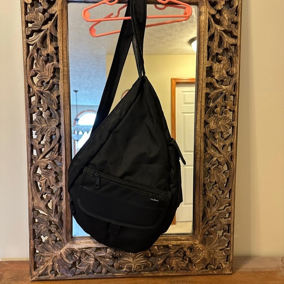 Vintage LL Bean Ameribag Healthy Back Bag Black Backpack Casual Everyday Style - Picture 1 of 5